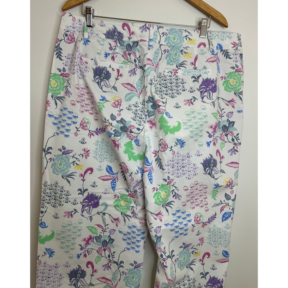 Talbots Straight Crop Pants in Whimsical Jacobean Floral Print Size 16 Summer - Picture 11 of 14